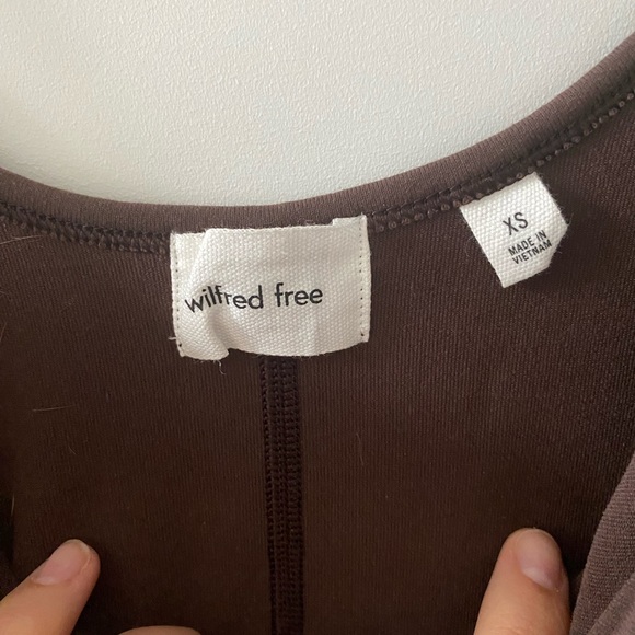 NWT Wilfred FREE Divinity Knee Romper Jumpsuit XS Mocha Brown - Picture 5 of 6